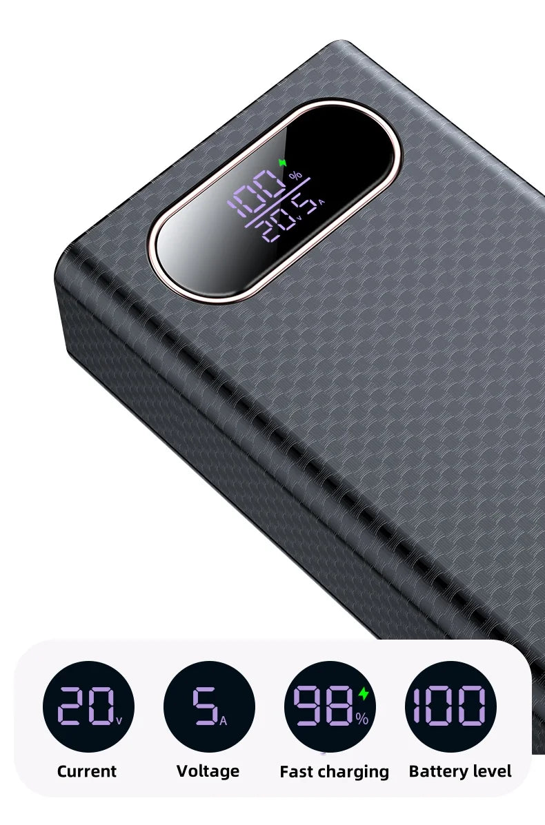 PD100W Fast Charging Power Bank DIY Kit 20V 5A 6x 21700 Battery Pack Portable Customizable No Soldering Easy Assemble