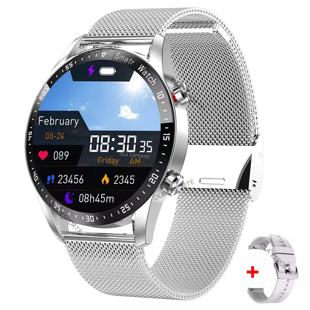 2025 NEW Smart Watch Women Men AMOLED Screen Bluetooth Call Full Touch Screen Weather Call Sports Smart Bracelet 5ATM Waterproof