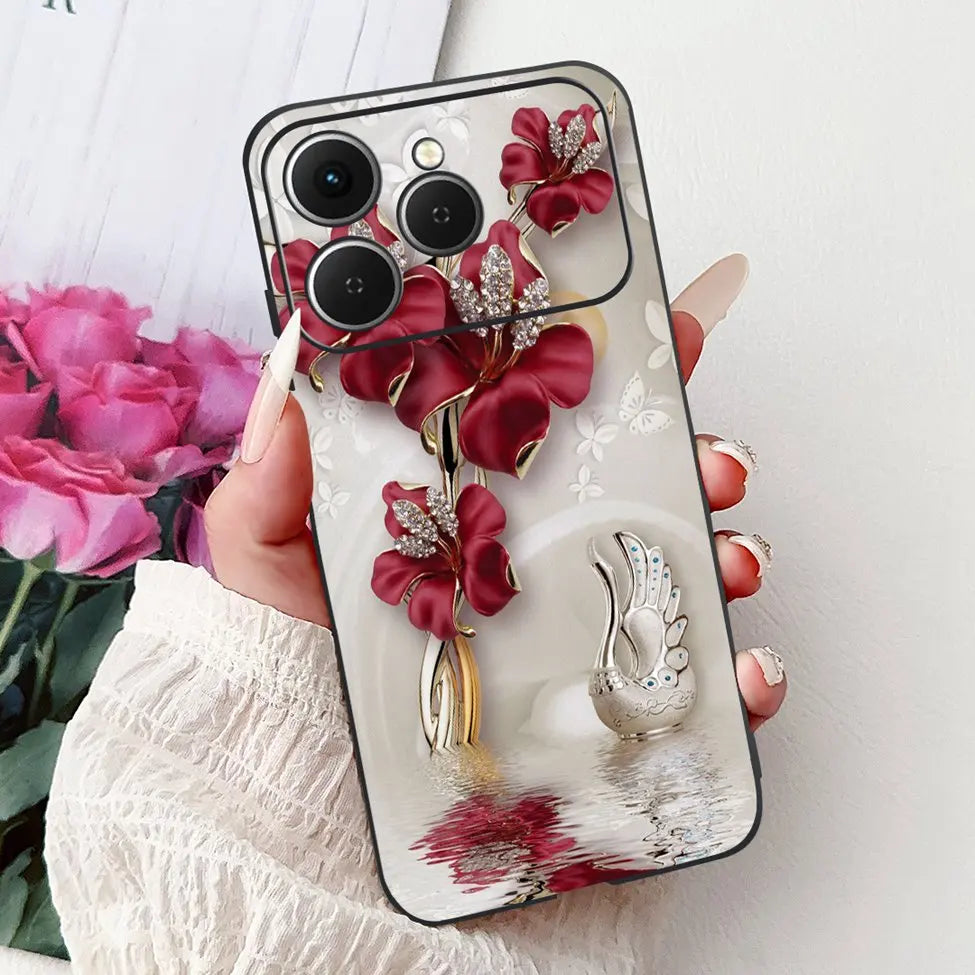 For Tecno Spark 40 Cover Case Luxury Fashion Butterfly Love Cute Cool Painted Back Cover For Techno Spark 40 Phone Case Silicone