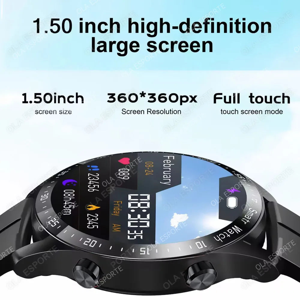 2025 NEW Smart Watch Women Men AMOLED Screen Bluetooth Call Full Touch Screen Weather Call Sports Smart Bracelet 5ATM Waterproof