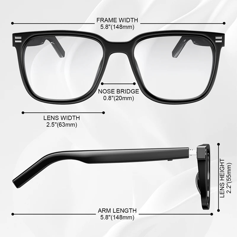 Smart Glasses Bluetooth Anti Blue Photochromic listen Music Calls Color Changing Lens Versatile Functions Stylish Glasses