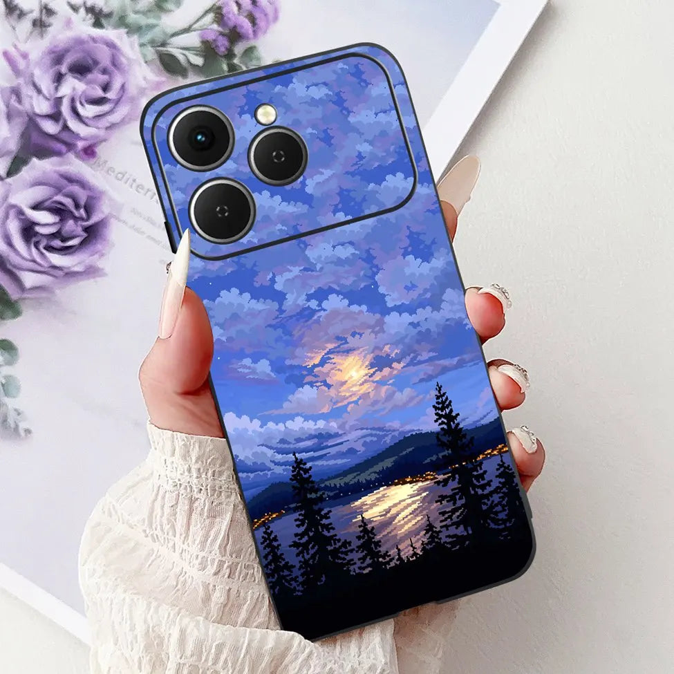 For Tecno Spark 40 Cover Case Luxury Fashion Butterfly Love Cute Cool Painted Back Cover For Techno Spark 40 Phone Case Silicone