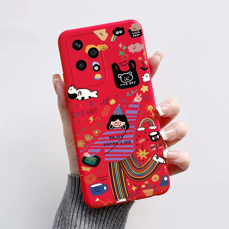 For Honor 200 Lite Case 2024 Cute Cat Cartoon Puppy Dog Bumper Silicone Soft TPU Cover For Honor 200 Lite 200Lite 5G Phone Cases