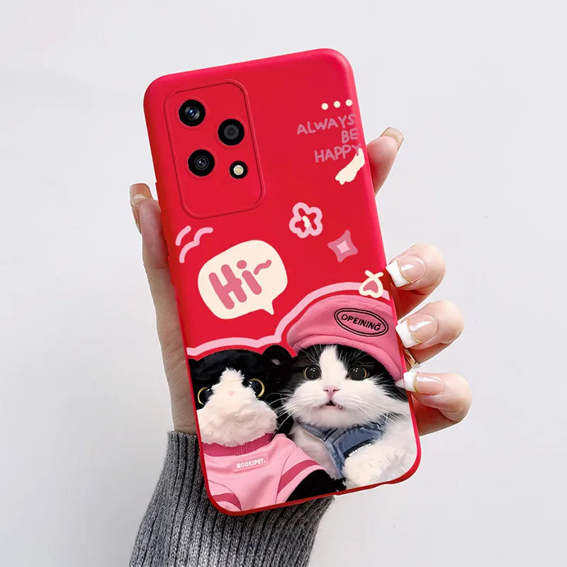 For Honor 200 Lite Case 2024 Cute Cat Cartoon Puppy Dog Bumper Silicone Soft TPU Cover For Honor 200 Lite 200Lite 5G Phone Cases