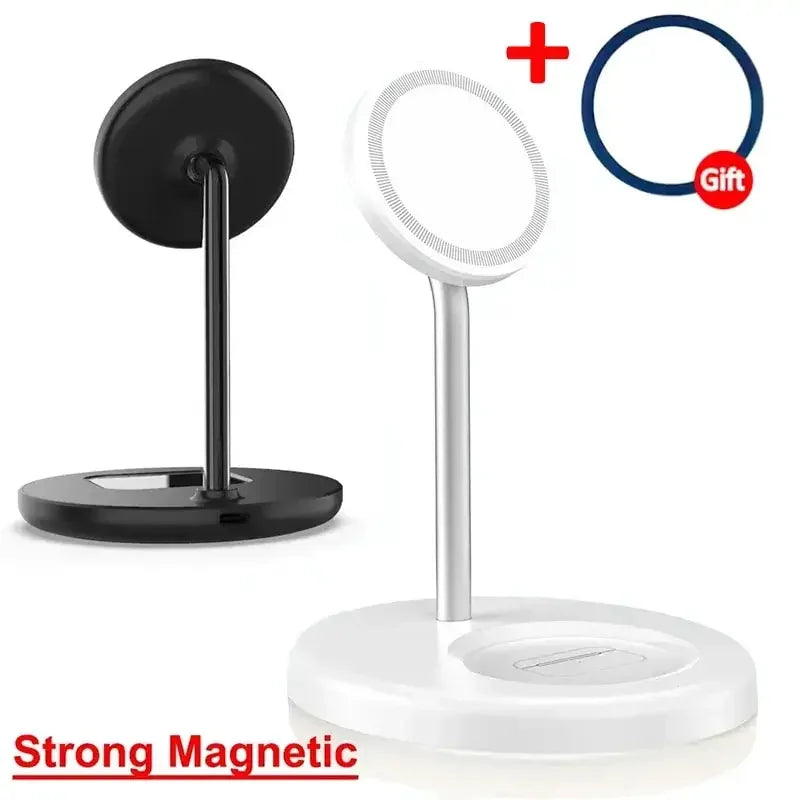 2 in 1 Magnetic Phone Charging Station Dock Portable Wireless Charger Stand For iPhone 16 15 14 13 Pro Max AirPods Fast Chargers