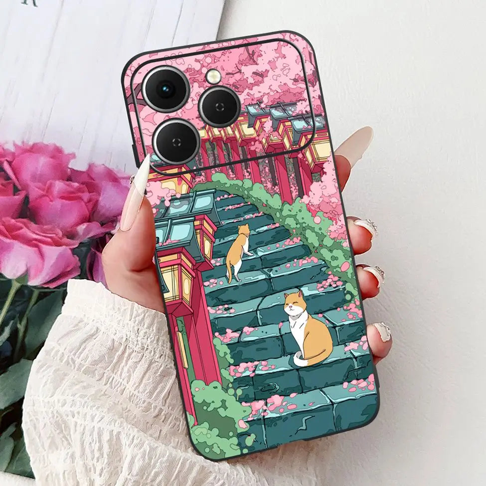 For Tecno Spark 40 Cover Case Luxury Fashion Butterfly Love Cute Cool Painted Back Cover For Techno Spark 40 Phone Case Silicone