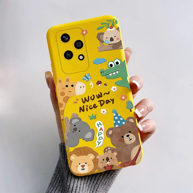 For Honor 200 Lite Case 2024 Cute Cat Cartoon Puppy Dog Bumper Silicone Soft TPU Cover For Honor 200 Lite 200Lite 5G Phone Cases