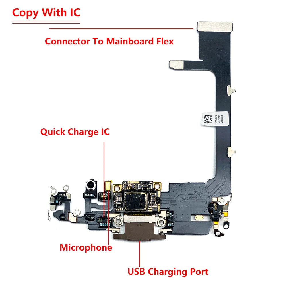 Charging Flex For Iphone 11 Pro / For IPhone 11 Pro Max USB Charger Port Dock Connector Plug With IC Board Ribbon Cable Replace