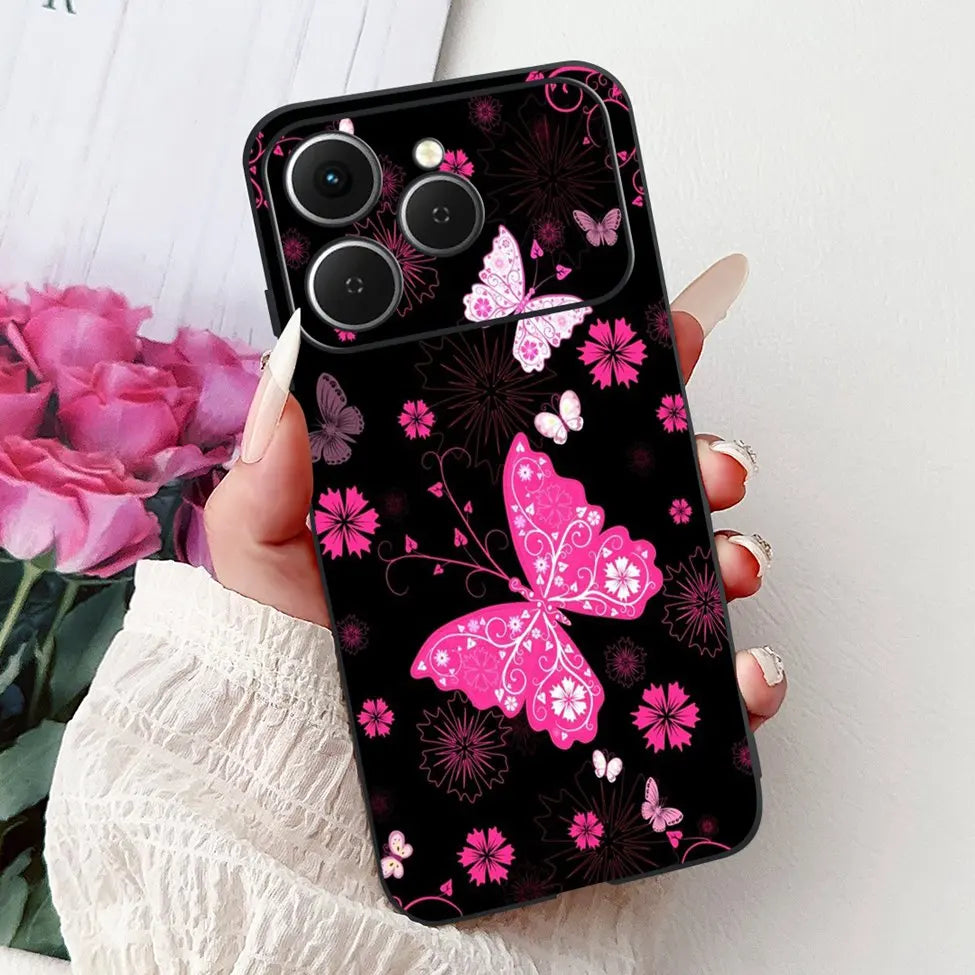 For Tecno Spark 40 Cover Case Luxury Fashion Butterfly Love Cute Cool Painted Back Cover For Techno Spark 40 Phone Case Silicone