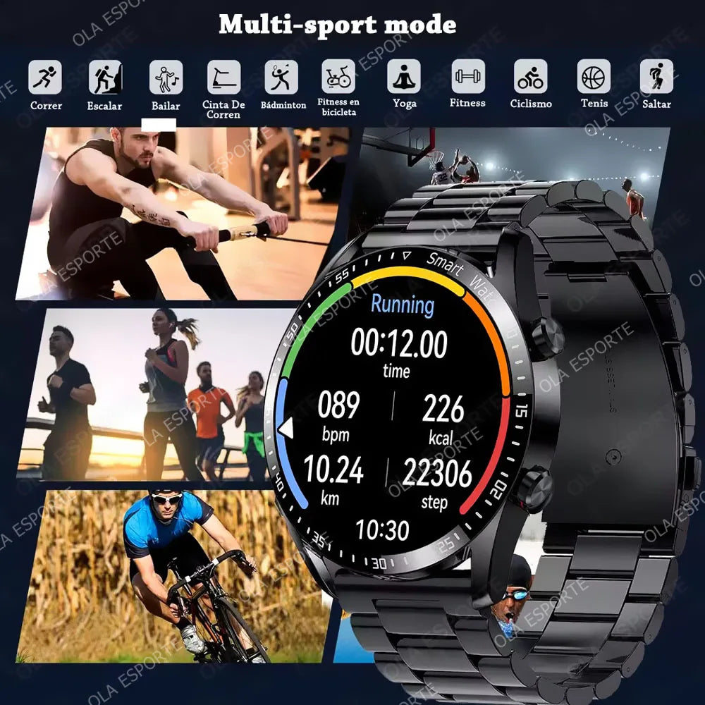 2025 NEW Smart Watch Women Men AMOLED Screen Bluetooth Call Full Touch Screen Weather Call Sports Smart Bracelet 5ATM Waterproof