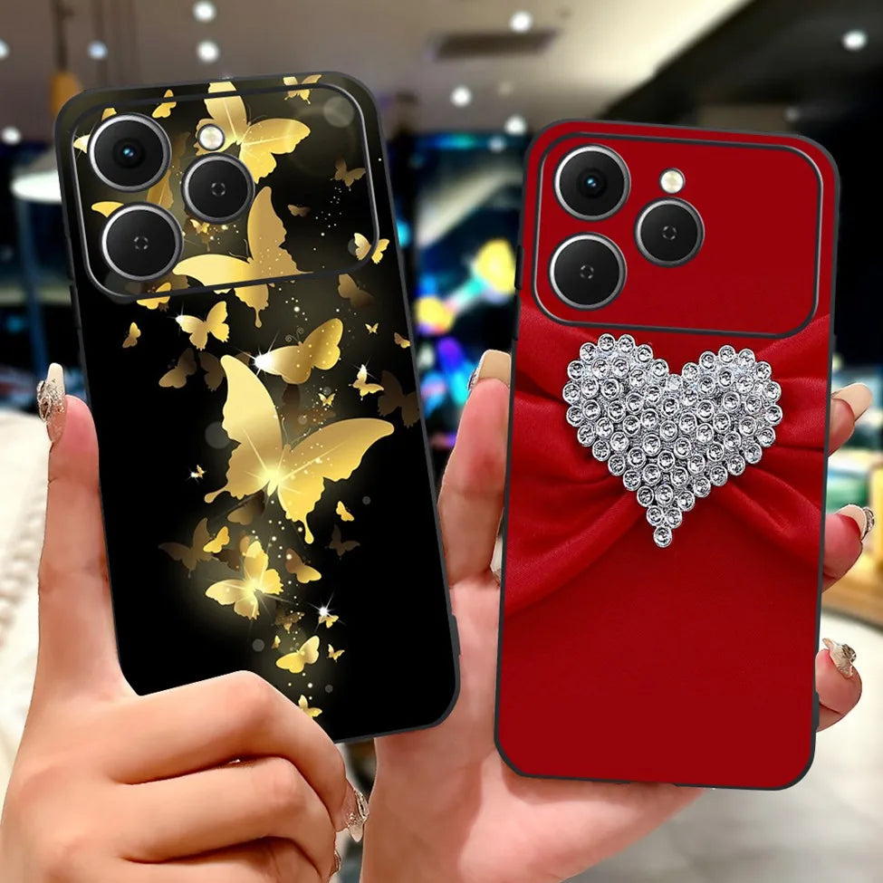 For Tecno Spark 40 Cover Case Luxury Fashion Butterfly Love Cute Cool Painted Back Cover For Techno Spark 40 Phone Case Silicone